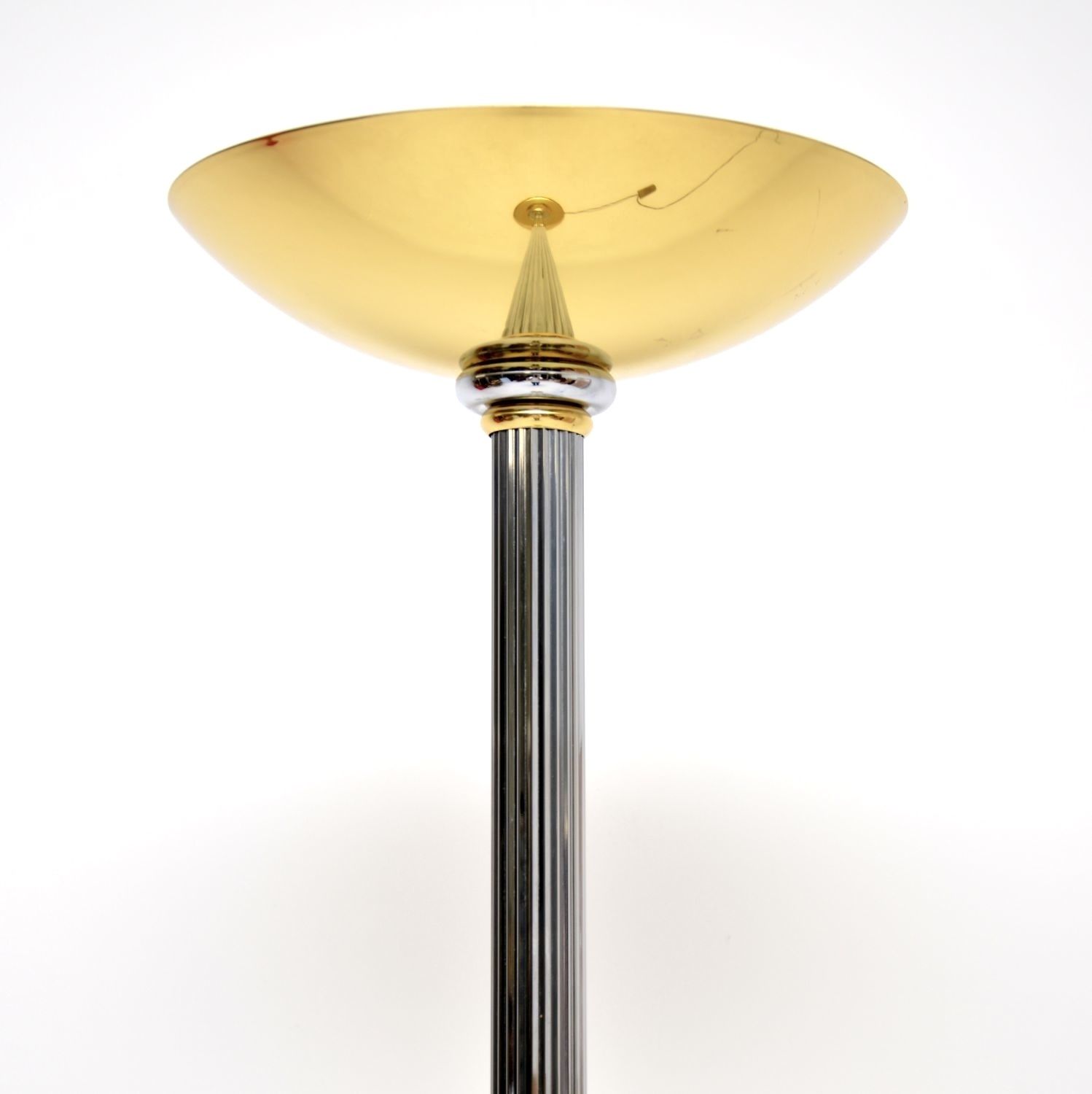 Vintage French Brass And Chrome Floor Lamp By Le Dauphin photo furniture