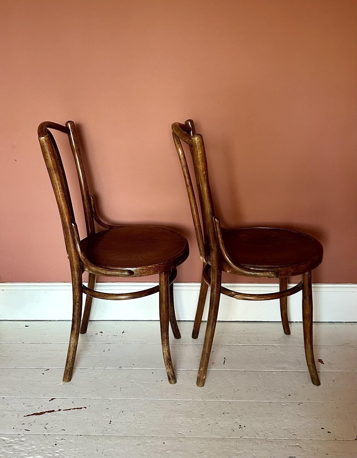 Pair Of Vintage Bentwood Bistro Dining Chairs photo for sale