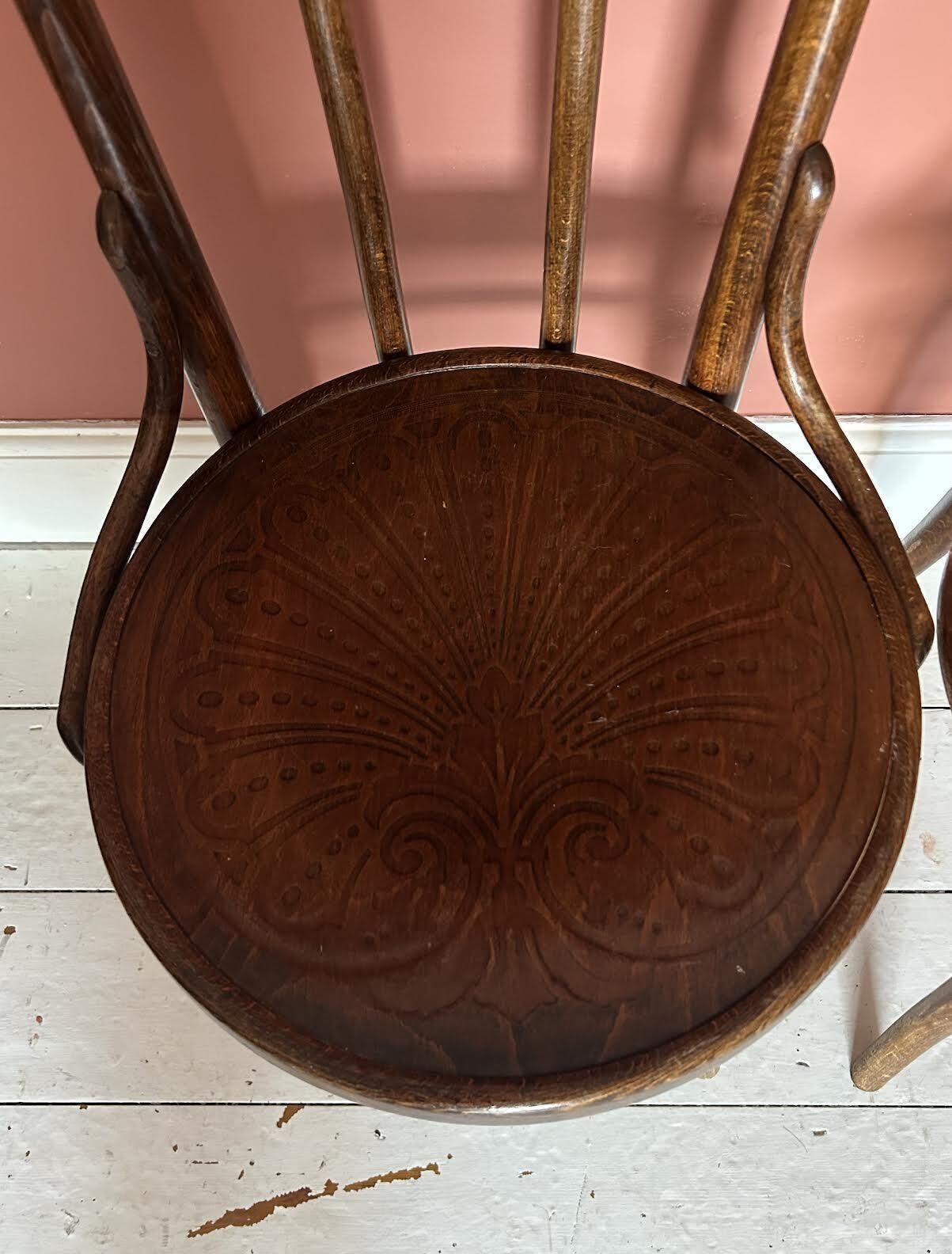 Furniture Pair Of Vintage Bentwood Bistro Dining Chairs photo