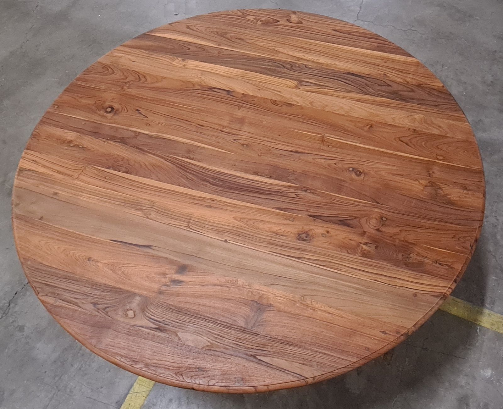 Round Reclaimed Teak Plantation Style Pedestal Dining Table | 150 Cm photo furniture