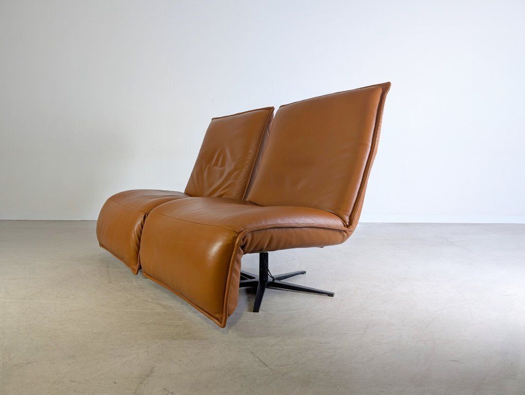 2x Koinor Epos Free Motion Armchairs, Cognac Brown Leather, Design photo 1990.0