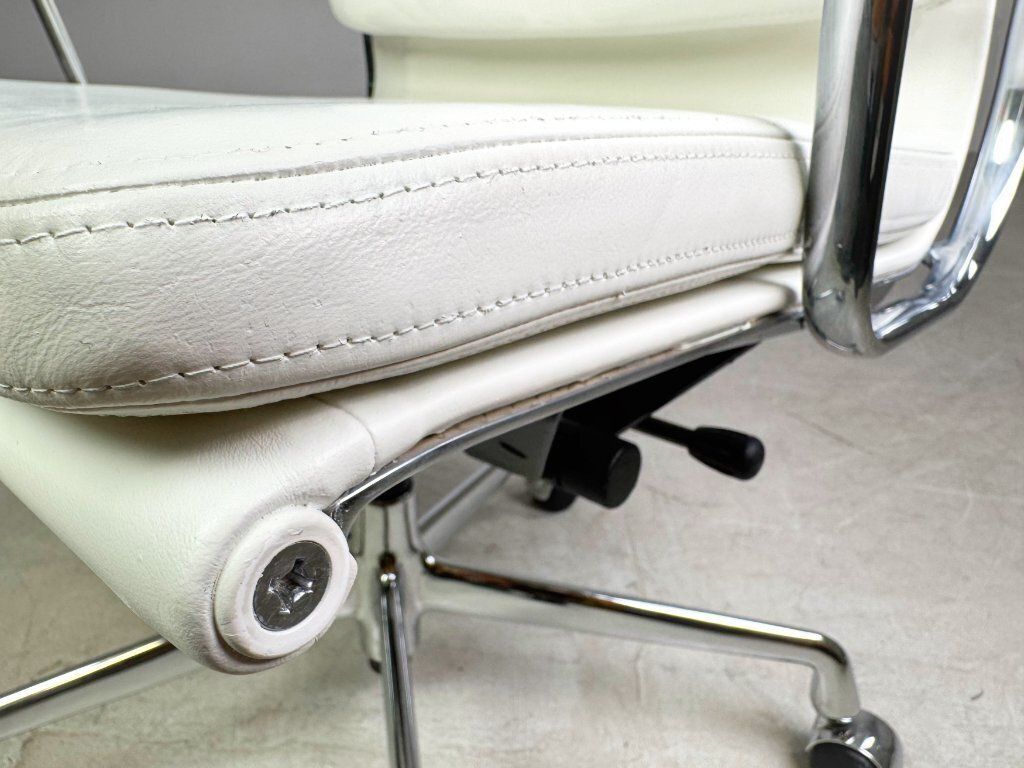 Original Vitra Ea 217 Office Chair Charles Eames Leather White Executive Chair photo vinterior