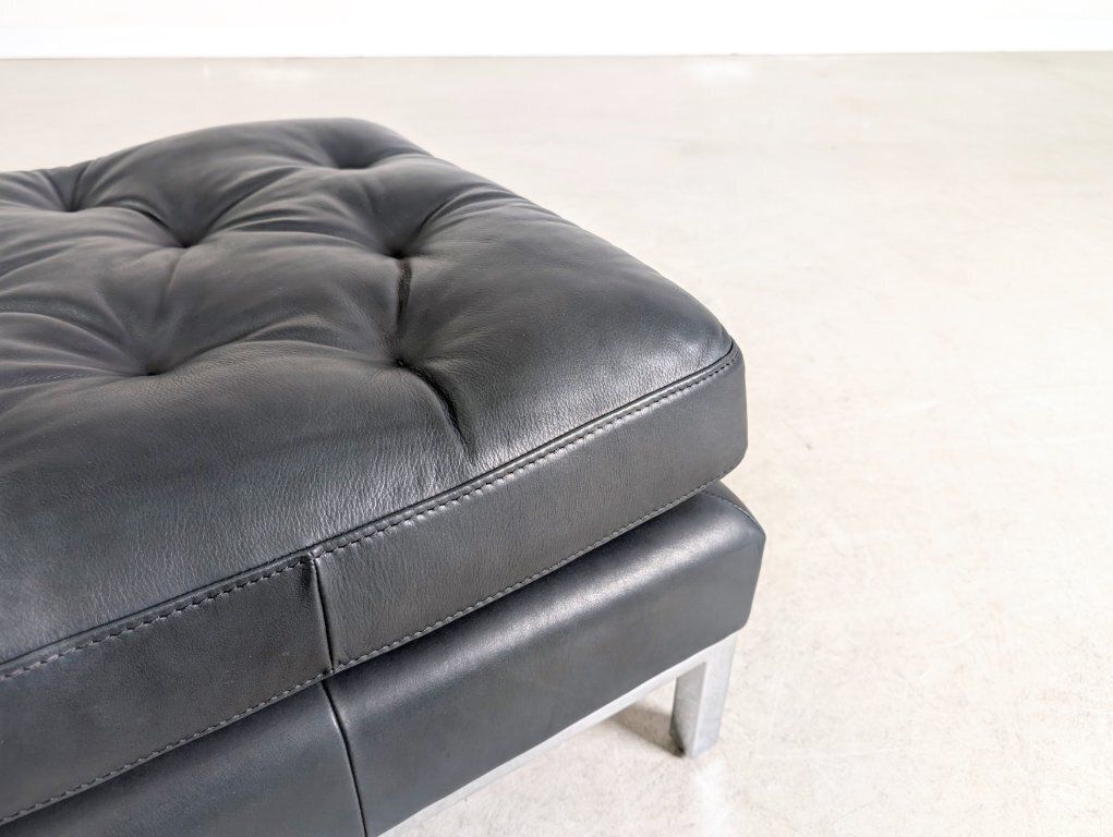 Original Ottoman De Sede Ds 0040 Leather Design Footstool Black photo vinterior