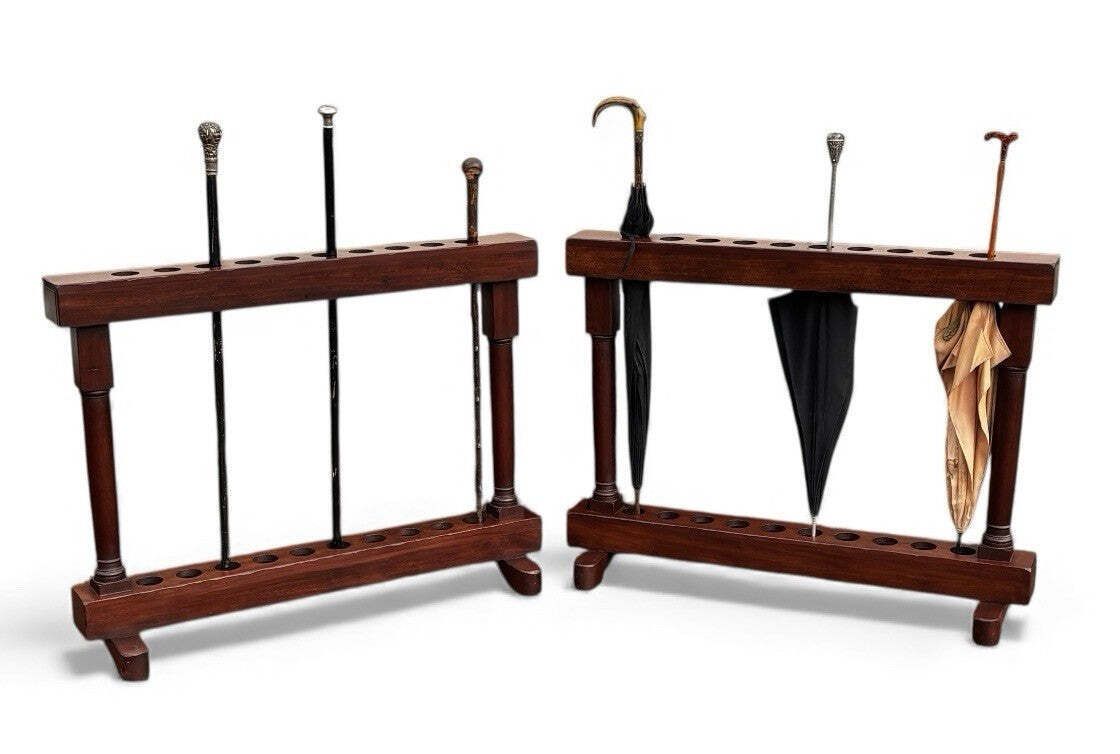 Country House Pair Of Mahogany Walking Stick Stands. Each Holds 10. photo for sale