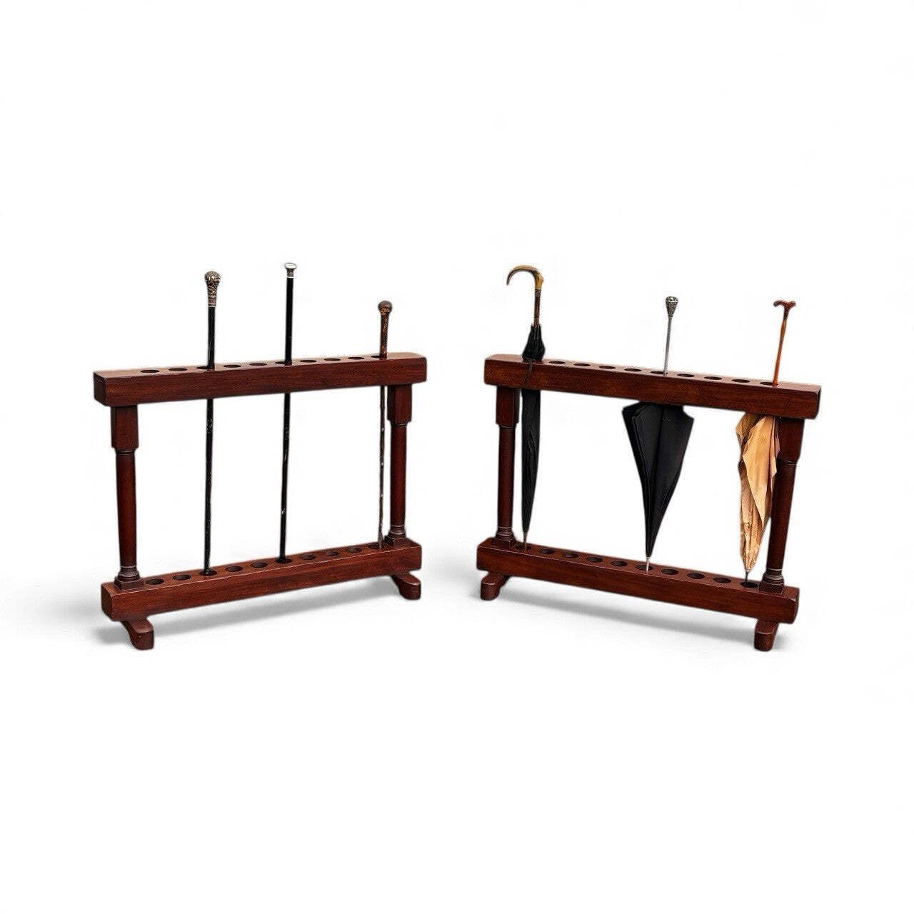 Country House Pair Of Mahogany Walking Stick Stands. Each Holds 10. photo Home Decor