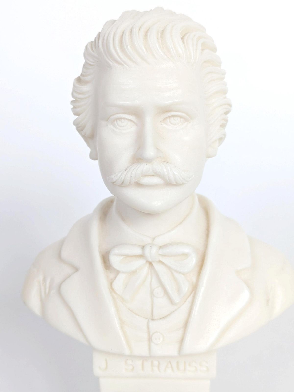 Vintage Alabaster Bust Of Johann Strauss, Italian Handcrafted Sculpture, 1980s Signed A. Lucchesi photo buy