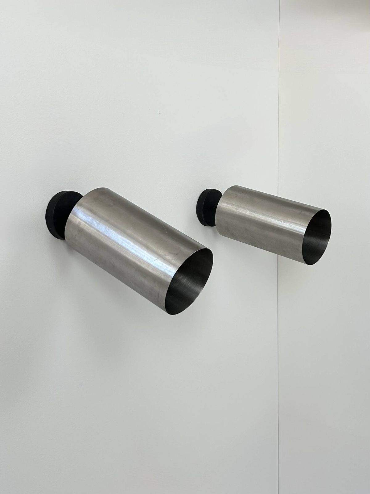 photo for sale Pair Of Vintage Adjustable Wall Lights, Brushed Metal, France, 1970