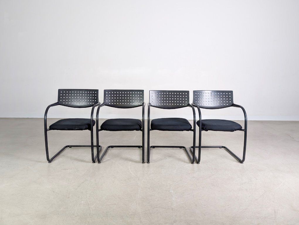 Set Of 4 Vitra Visavis Chairs, Design Cantilever Armchairs photo furniture