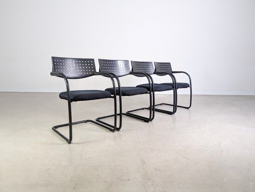 Set Of 4 Vitra Visavis Chairs, Design Cantilever Armchairs photo for sale