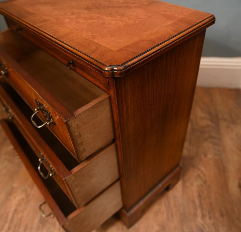 photo for sale Pair Walnut Bachelors Chests Georgian Revival Bedside Cabinet