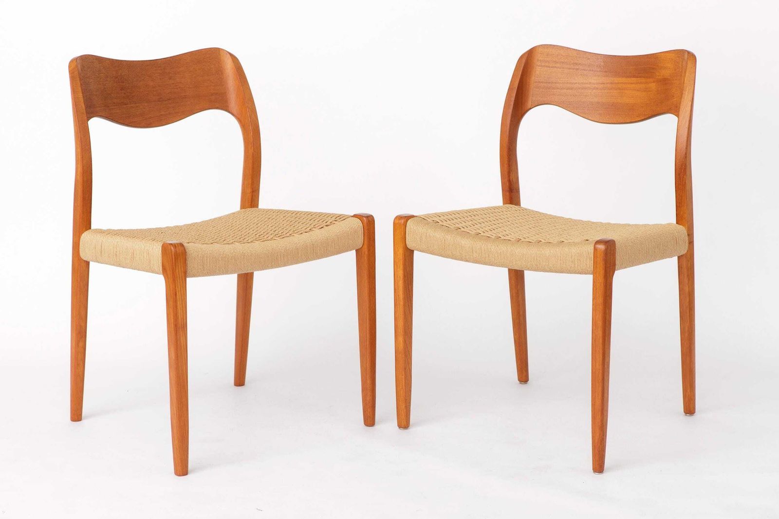 Set Of 8 Niels Otto Møller Model 71 Chairs, 1960s Danish Mid Century Modern, Teak Dining Chairs photo buy