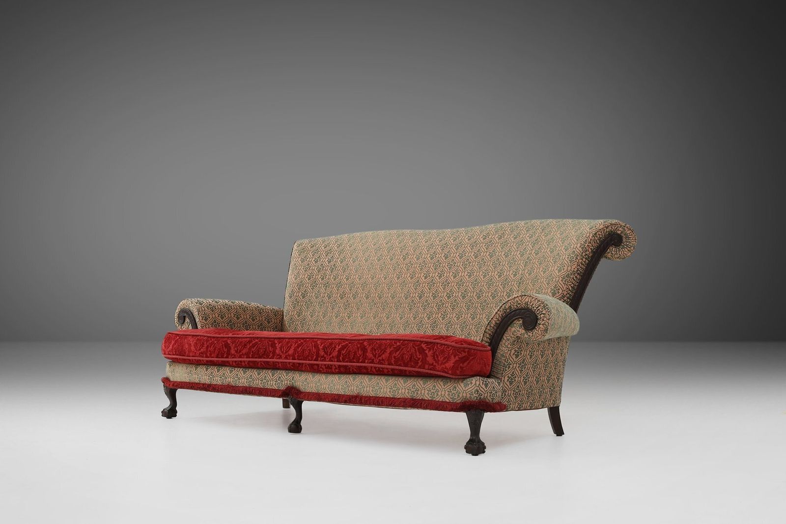 Large Set Of Victorian Sofa And Ottoman, United Kingdom, 1890s, Set Of 2 photo Furniture
