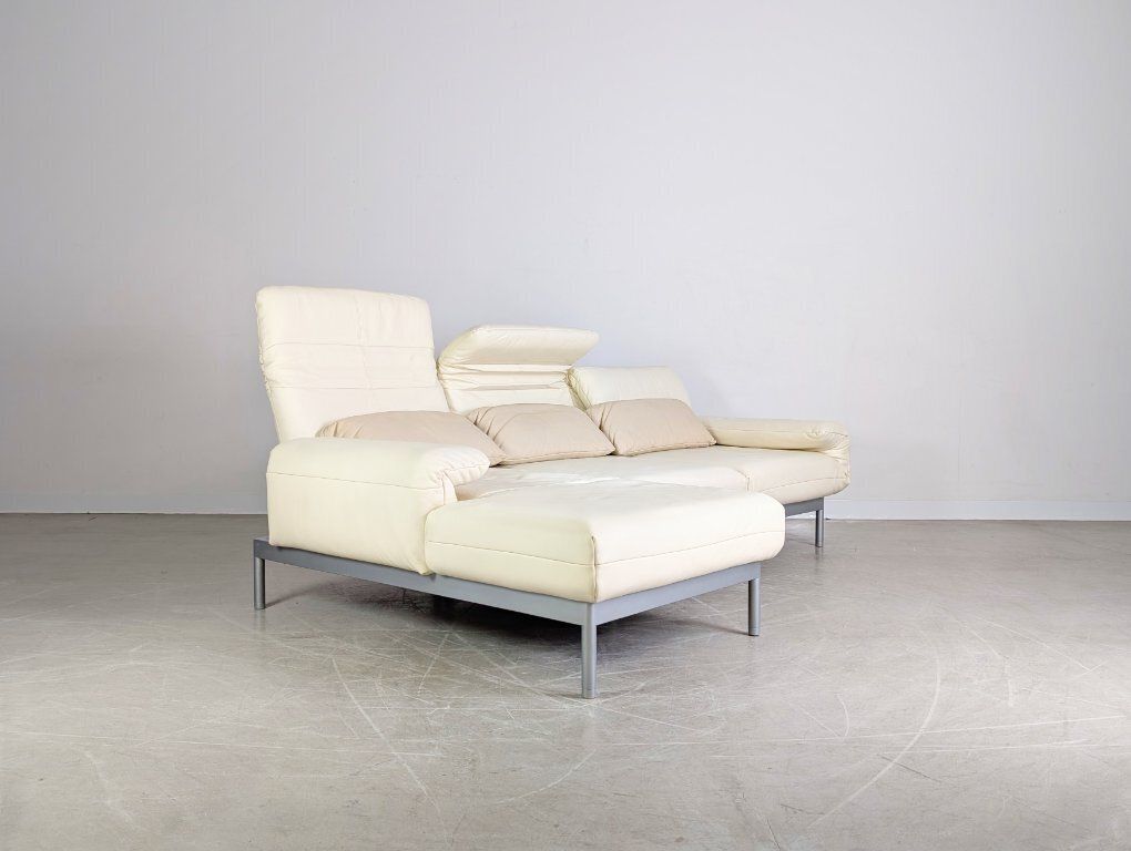 Original Rolf Benz Plura Corner Sofa, Light Beige Leather, Cream Design photo buy