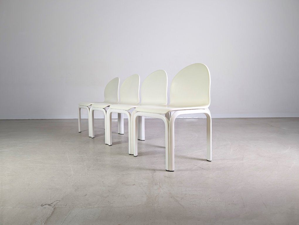 Original 4 Piece Set Knoll Orsay Chairs Gae Aulenti Chair Leather Design photo 4096.0