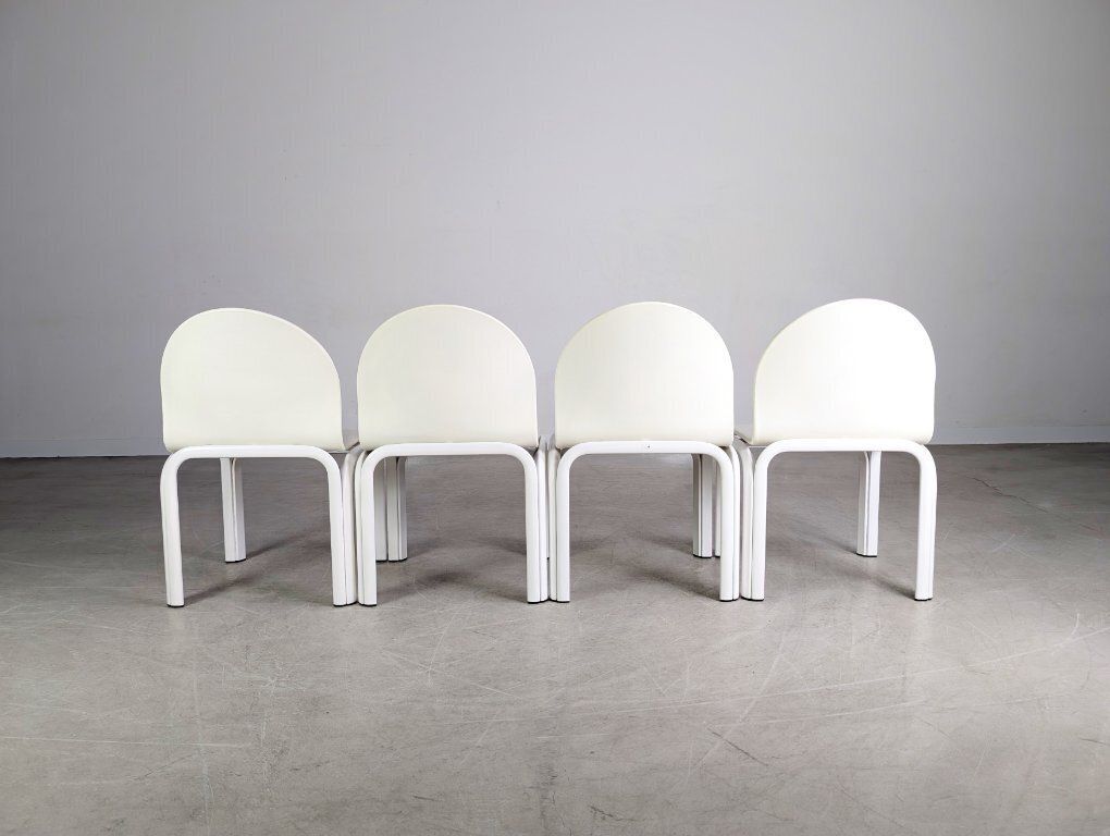 Original 4 Piece Set Knoll Orsay Chairs Gae Aulenti Chair Leather Design photo vinterior