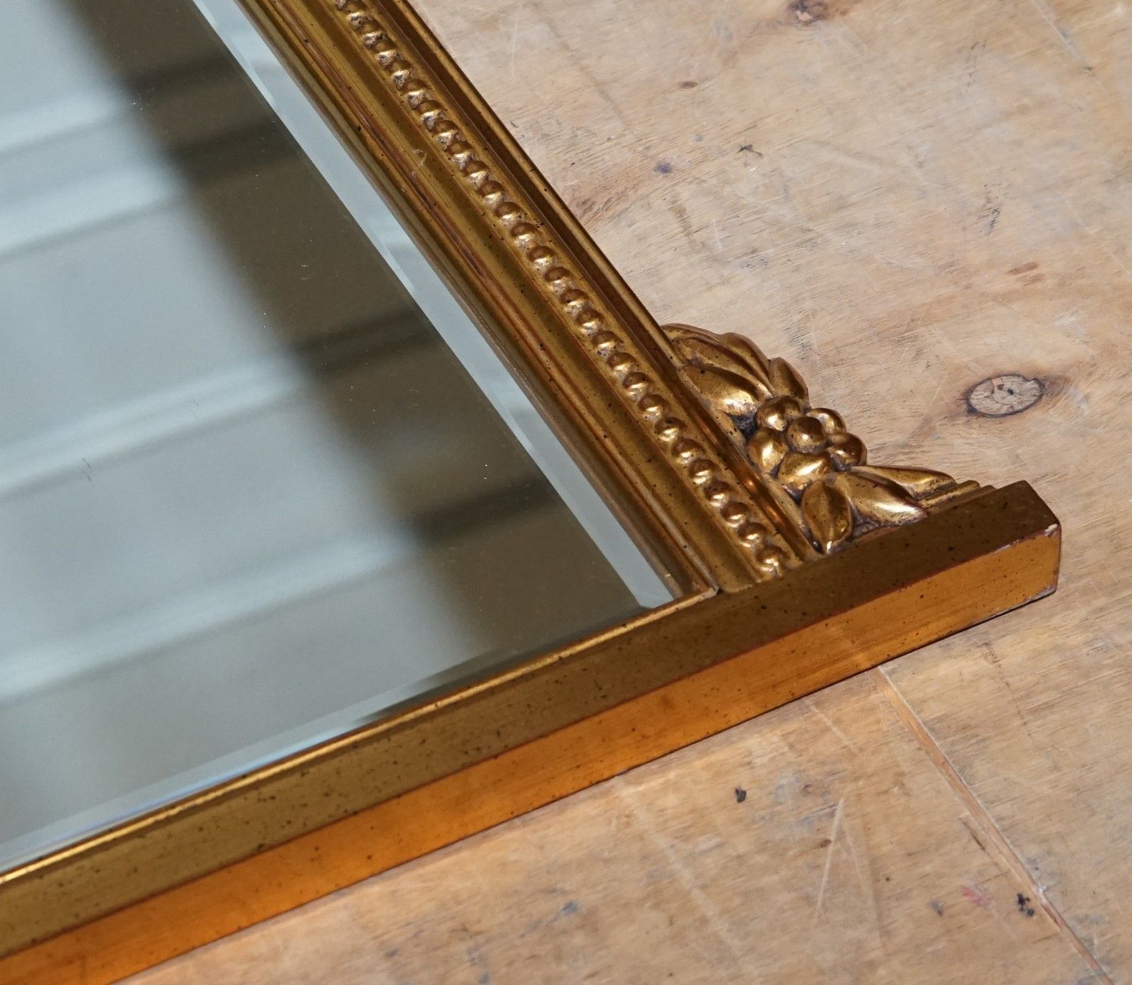 Vintage Victorian Style Gilted Overmantel Wall Mirror photo 350.0