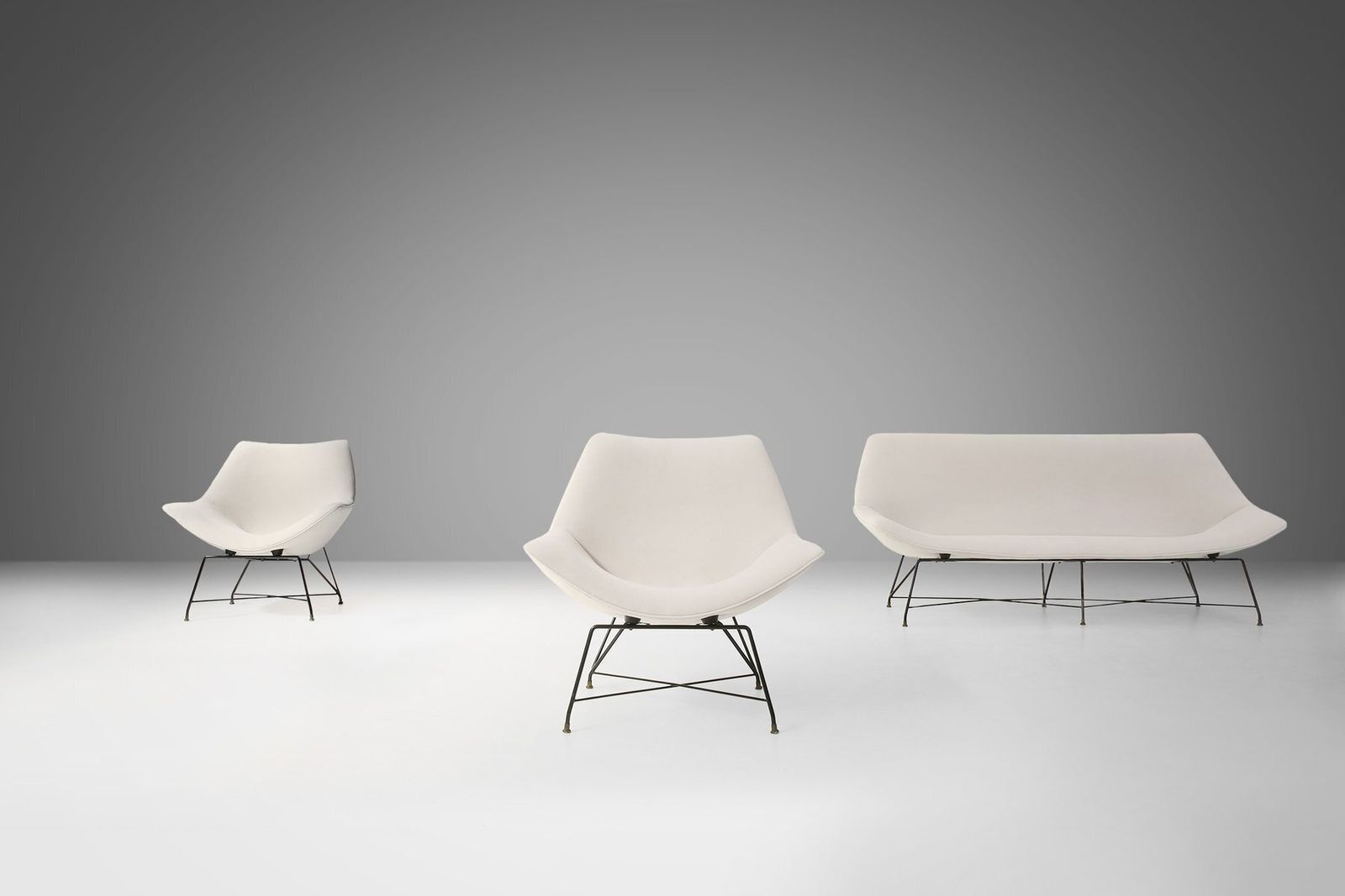 Cosmos Living Room Set By Augusto Bozzi For Saporiti, Italy, 1954, Set Of 3