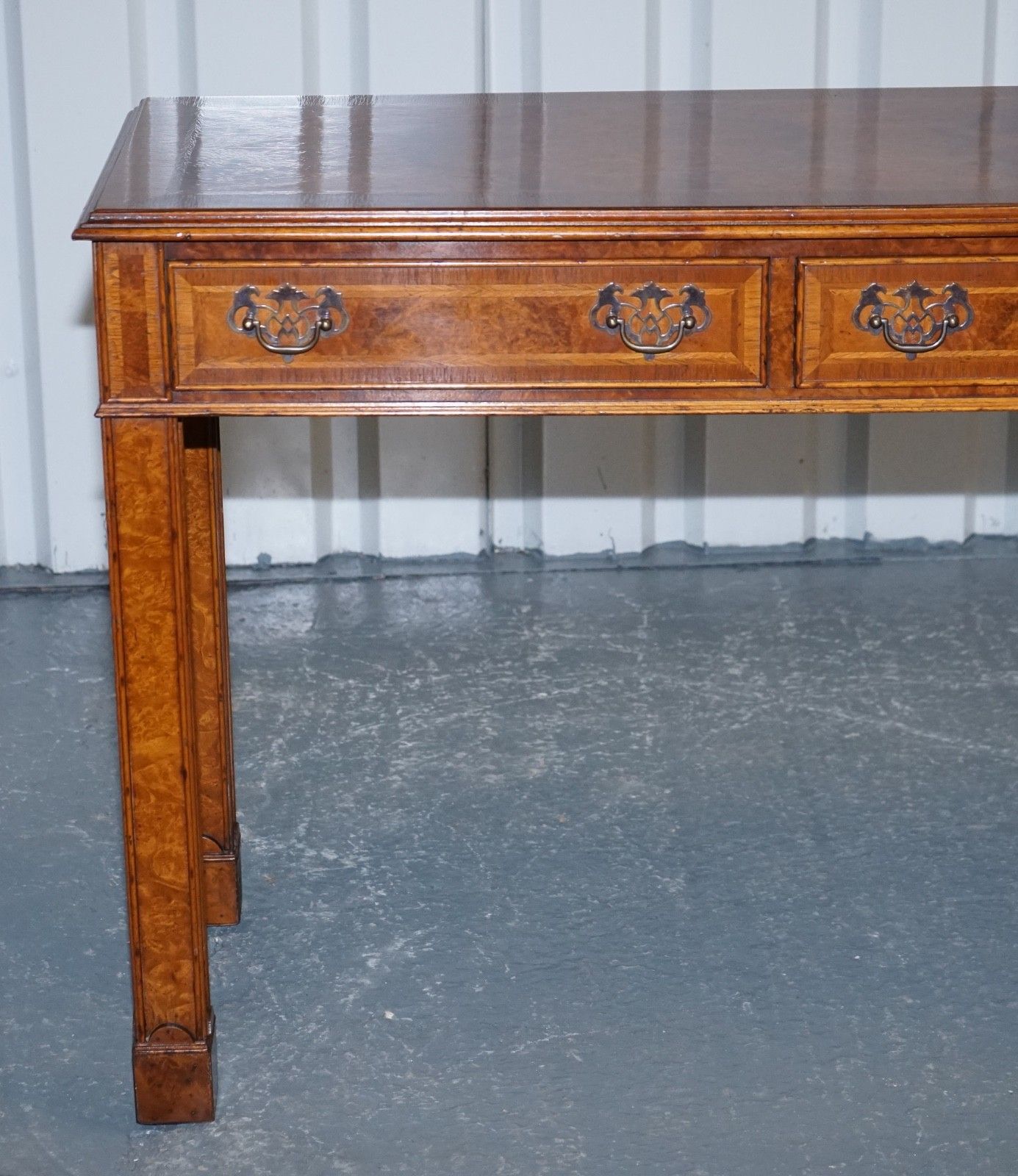 Georgian Style Brights Of Nettlebed London Burr Walnut Console Table photo 2250.0