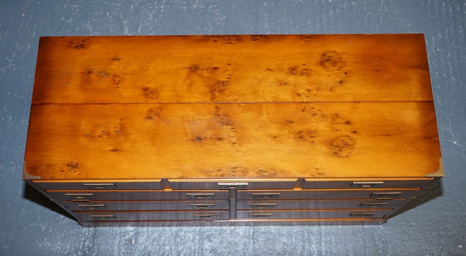 Vintage Record Player Cabinet Hidden Inside Military Campaign Chest Of Drawers photo vintage