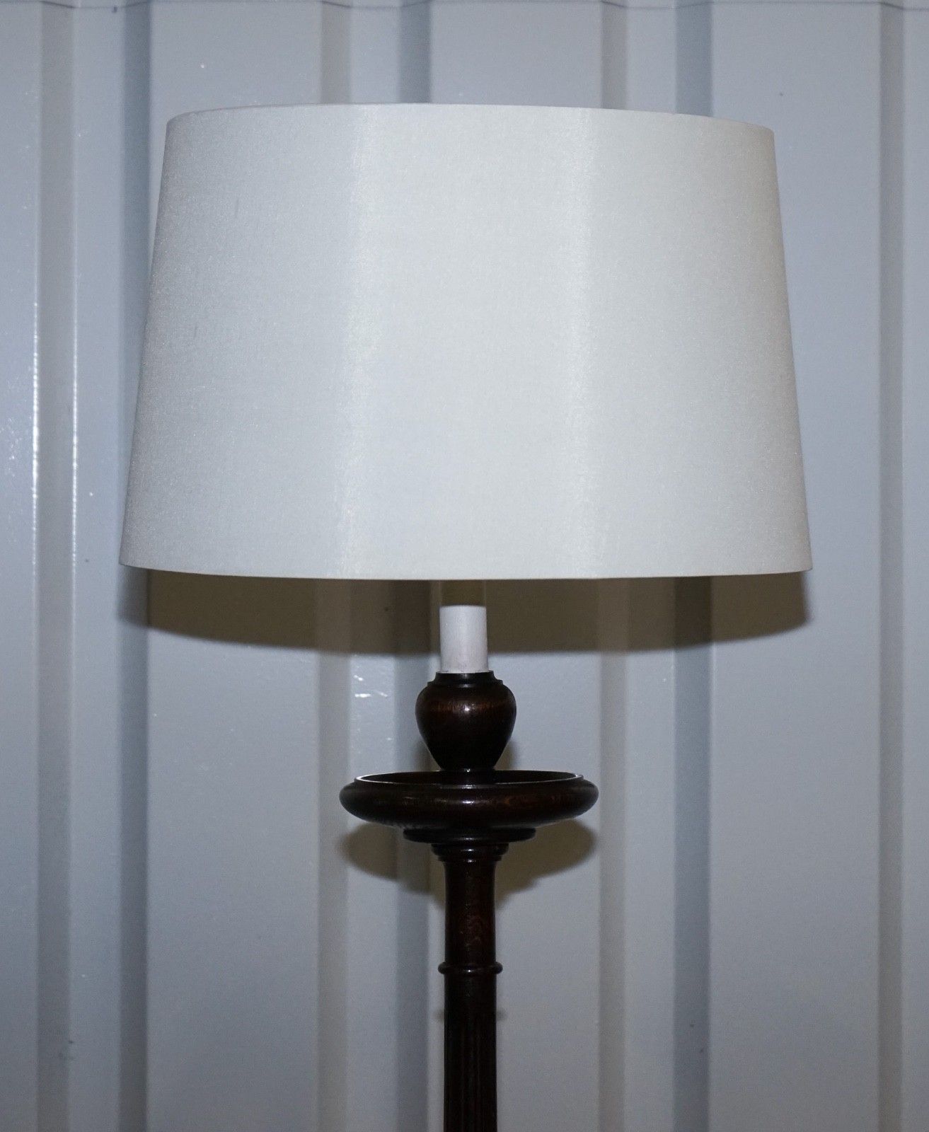 Antique Scottish Victorian Oak Floor Reading Library Floor Lamp photo for sale