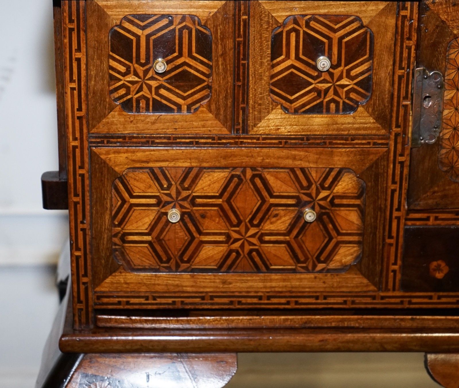Antique Circa 1800s Japanese Marquetry Games Table Cabinet On Stand photo Furniture