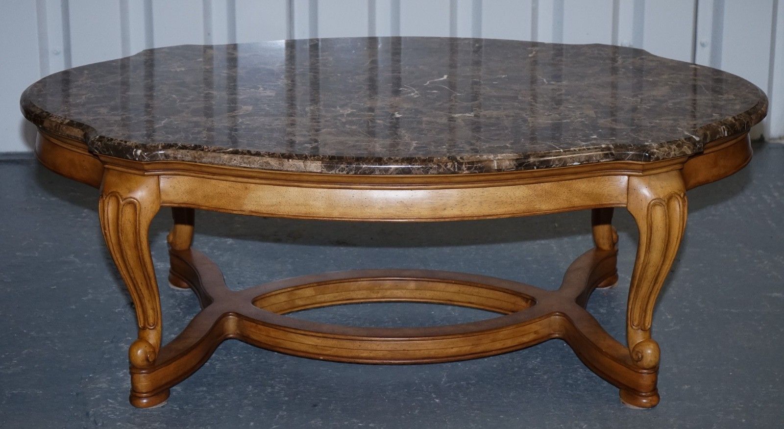 Vintage French Style Coffee Table With Faux Mabrle Top photo for sale