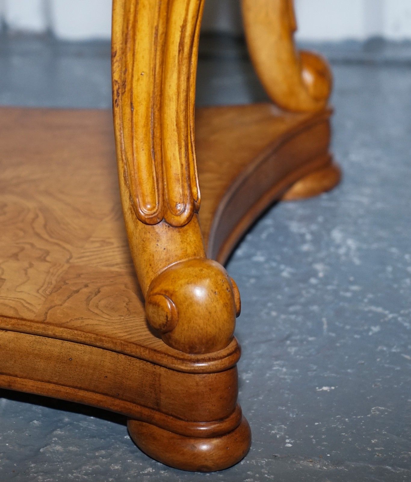 photo furniture Vintage Pair Of French Style Side Lamp Tables With Faux Marble Tops