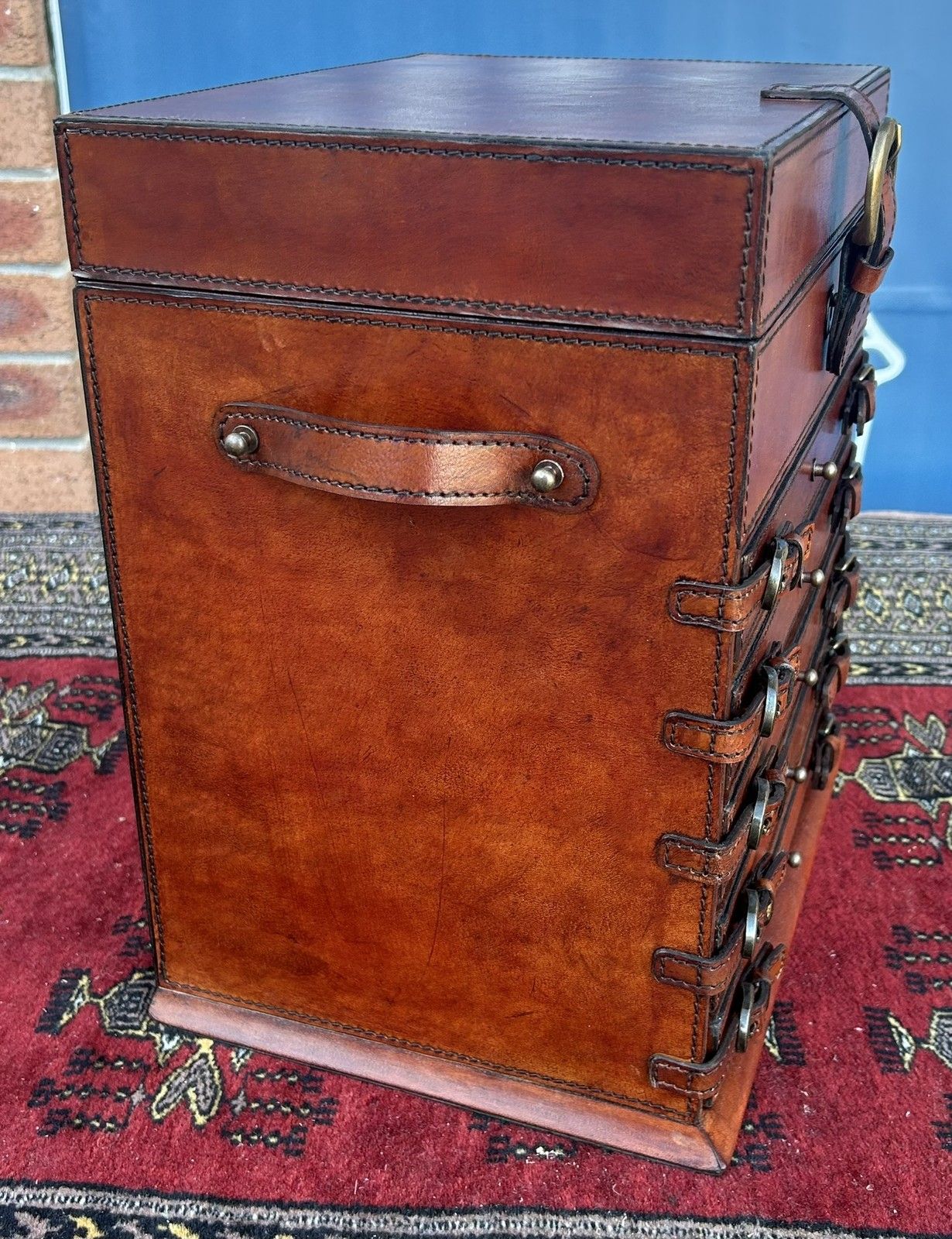 Superb Quality Hand Crafted Antique Style Leather Campaign Jewellery Box photo buy