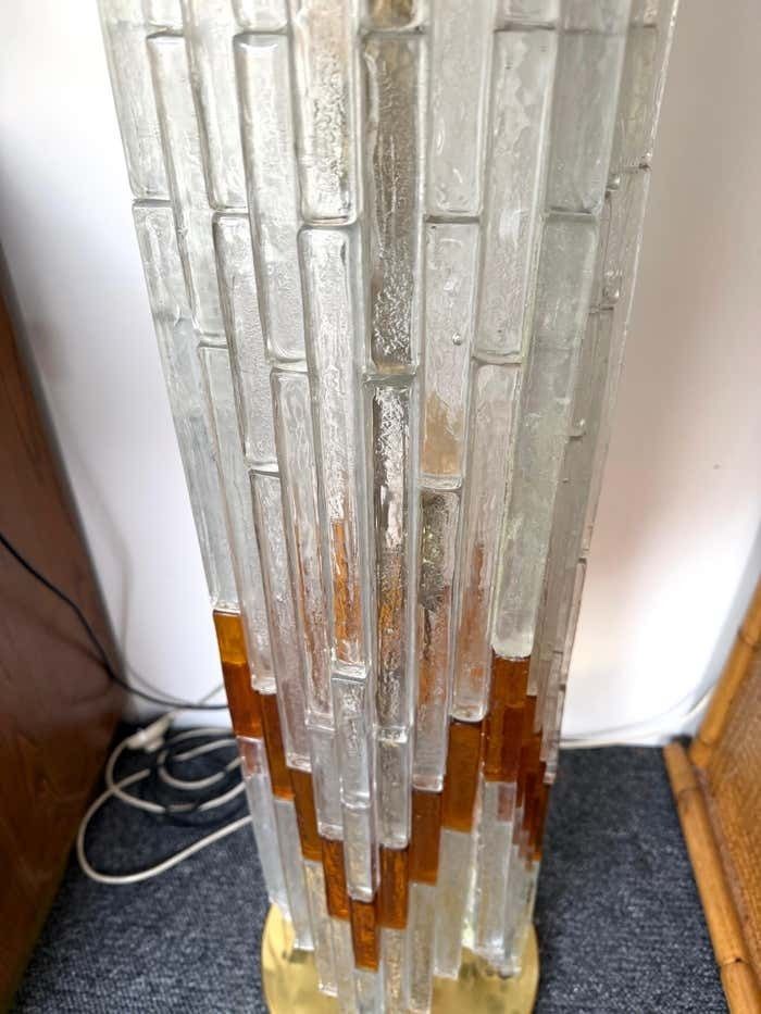photo furniture Mid Century Modern Glass Tower Floor Lamp By Poliarte, Italy, 1970s
