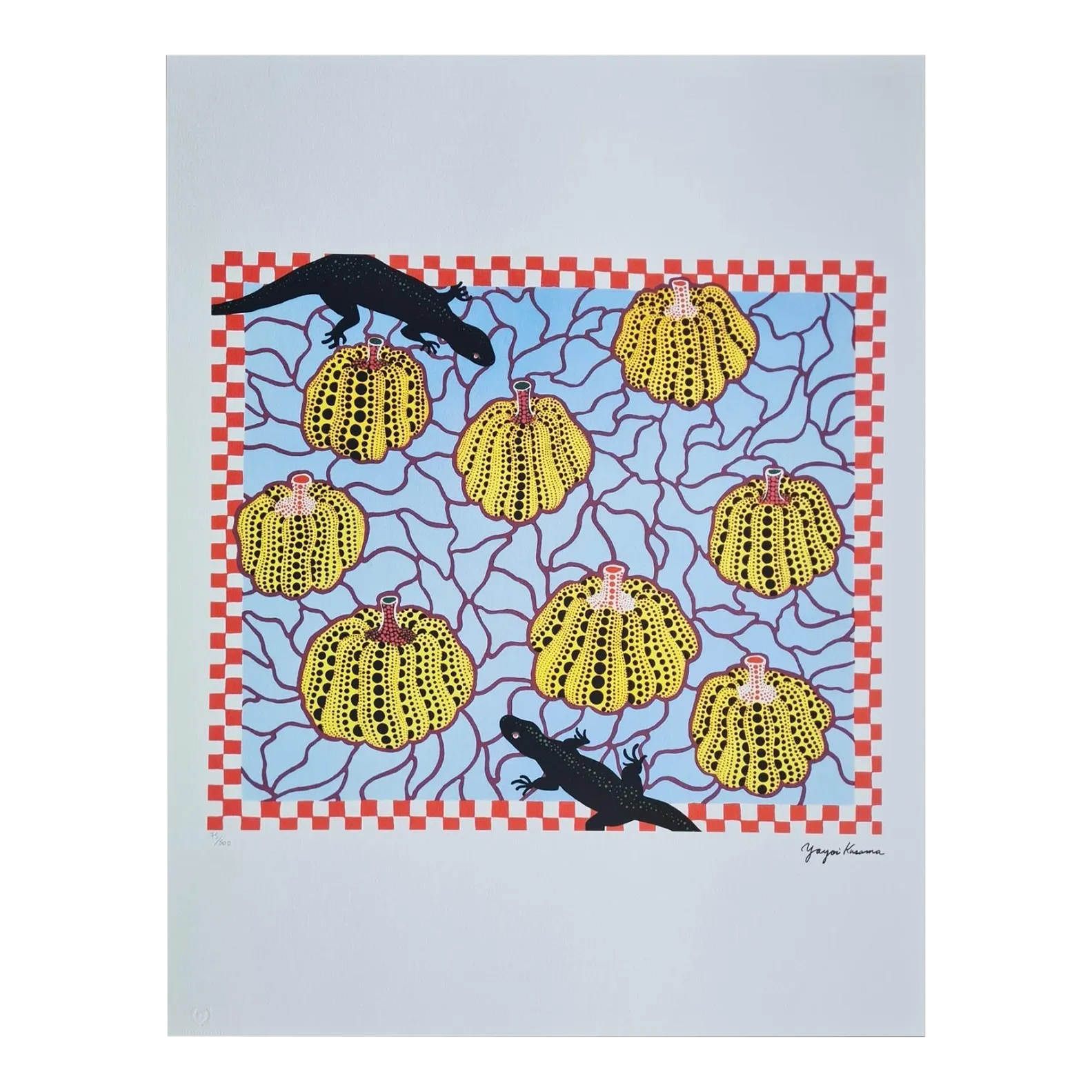 Yayoi Kusama, Black Lizards, Lithograph, 1990s