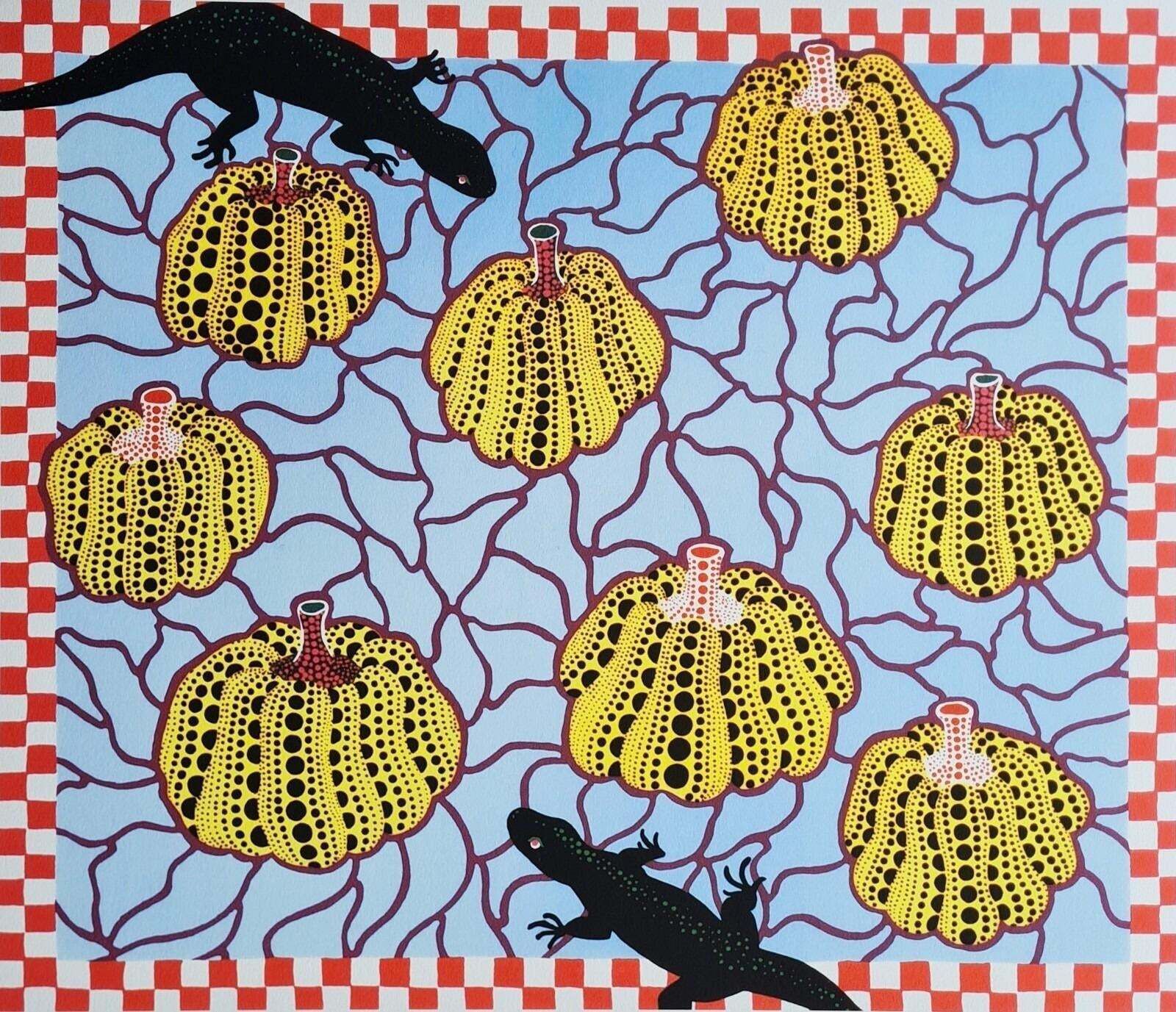 Yayoi Kusama, Black Lizards, Lithograph, 1990s photo furniture