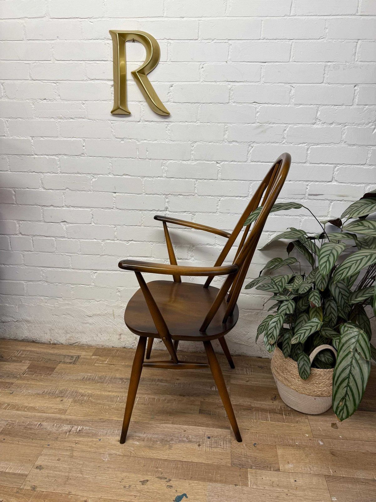1978 Ercol 365a Armchair | Vintage Desk Chair | Elm Windsor Carver Chair photo Furniture