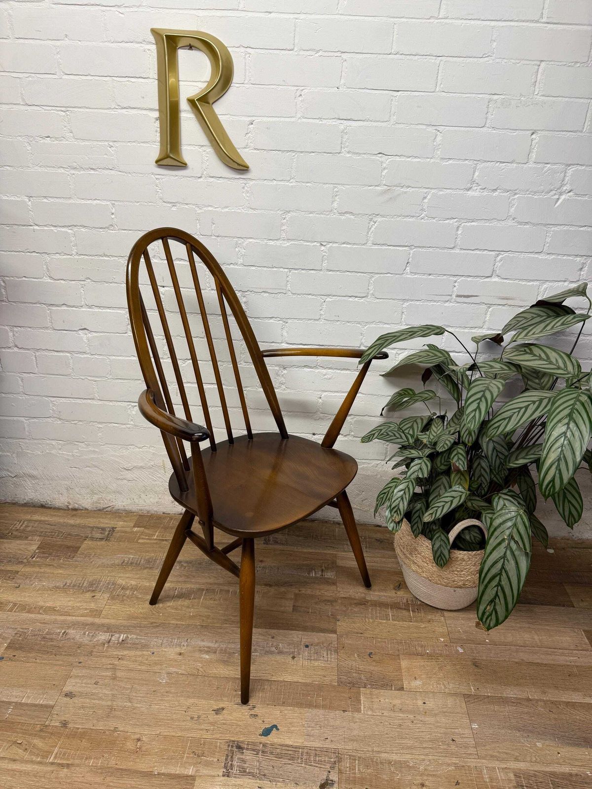 1978 Ercol 365a Armchair | Vintage Desk Chair | Elm Windsor Carver Chair photo 325.0
