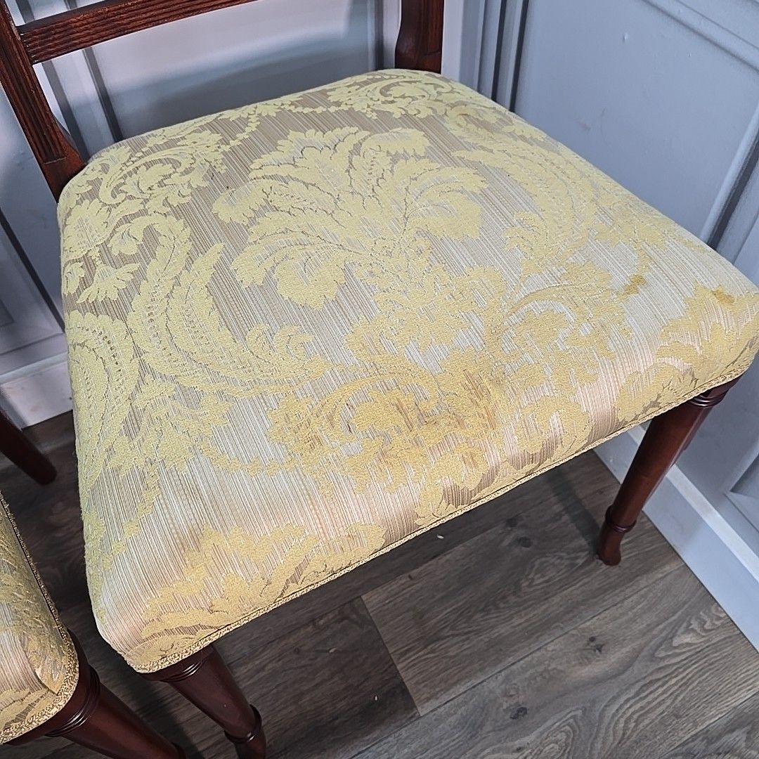 photo for sale Regency Revival Dining Chairs – Carved Mahogany – Set 4 Antique Style Wooden