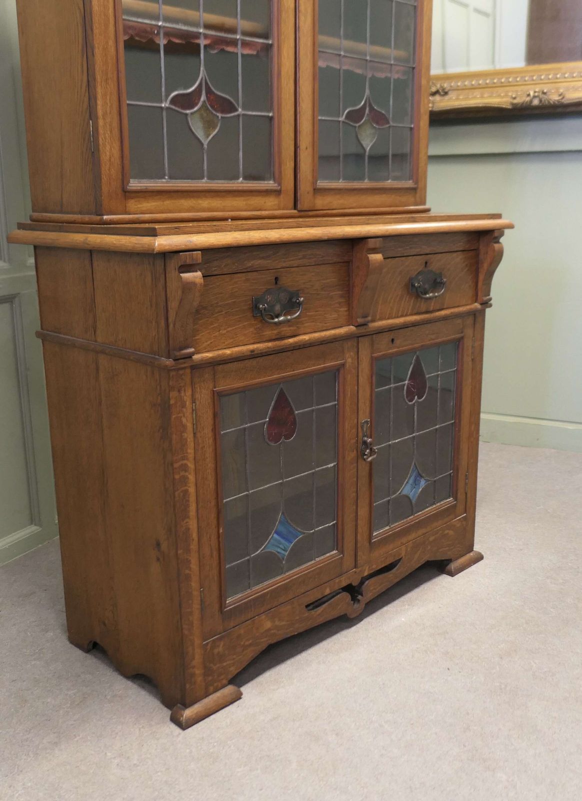 Arts And Crafts Golden Oak Bookcase photo for sale