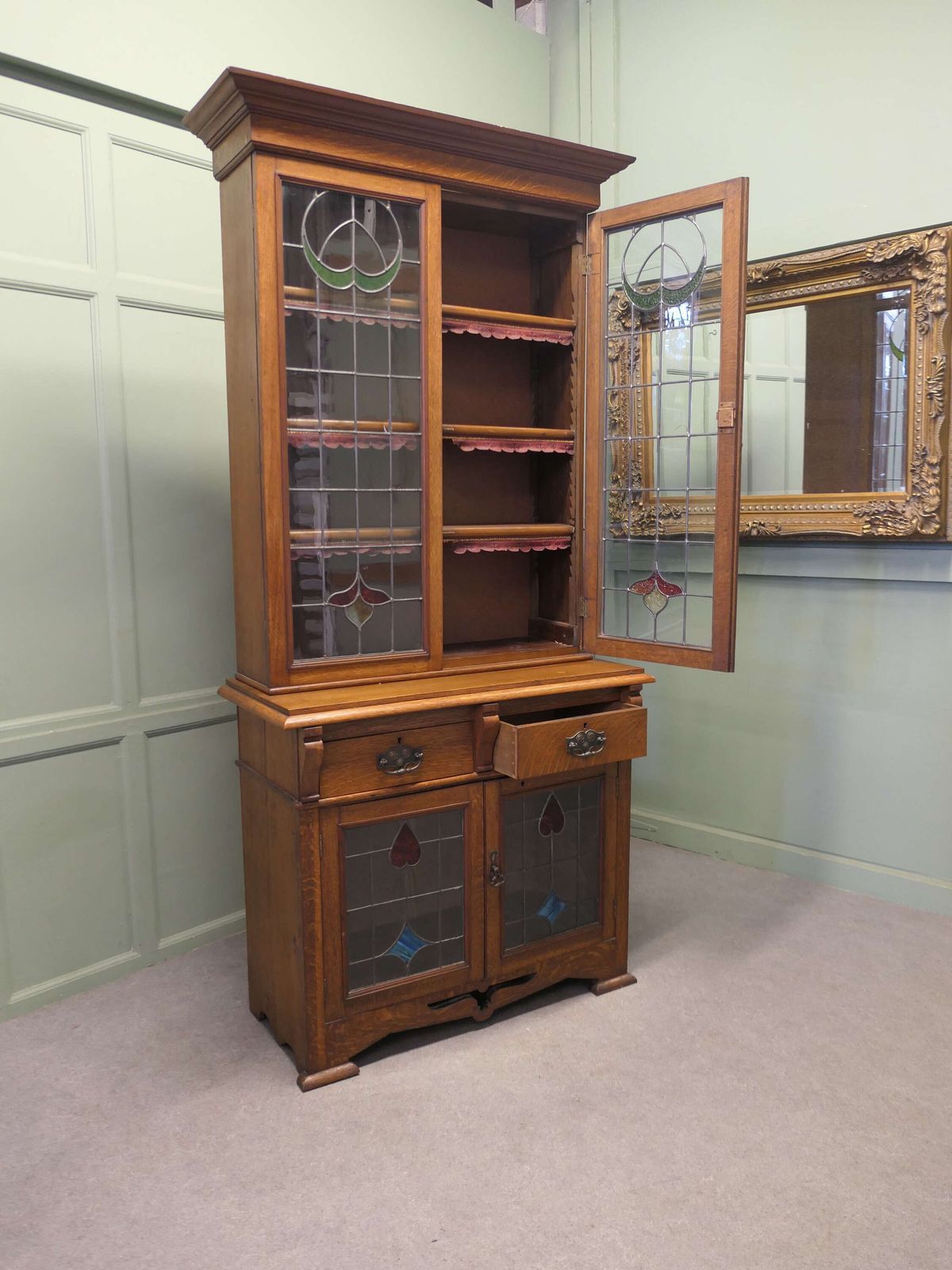 Arts And Crafts Golden Oak Bookcase photo vinterior