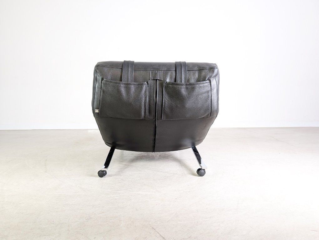 Original Niels Eilersen Armchair Jens Juul Lounger Leather Black 1980 photo vinterior