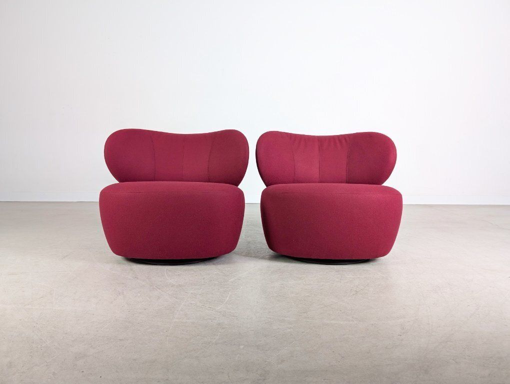 2x Original Walter Knoll Armchair Eoos Fabric Purple Design photo furniture