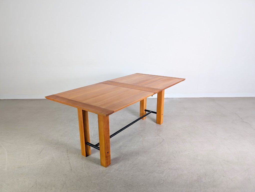 Large Wooden Dining Table, Beech Design, Country Style, Industrial Style photo Furniture