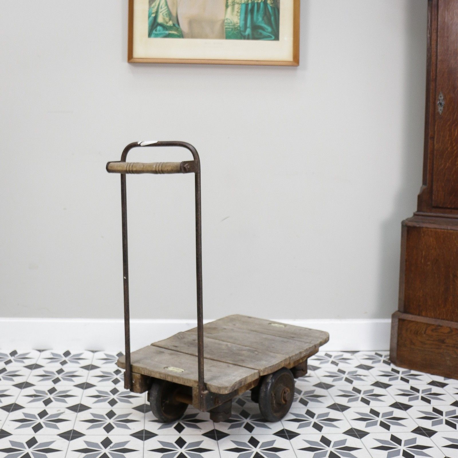Slingsby Vintage Heavy Duty Industrial Trolley With Maker Plate photo for sale