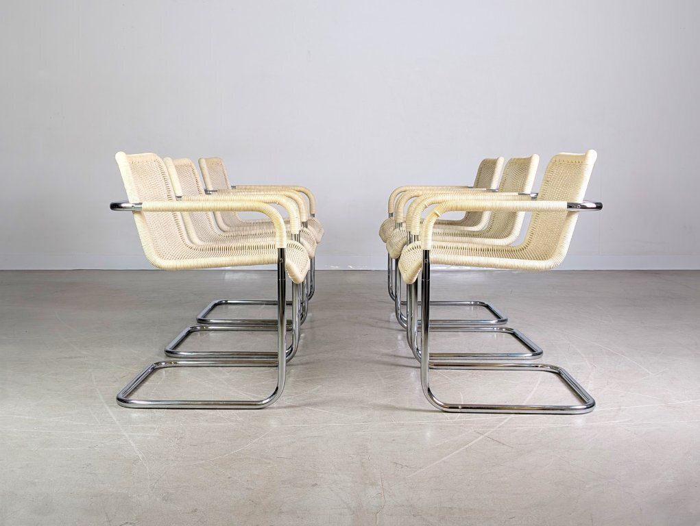 Set Of 6 Original Tecta D41 Cantilever Chairs Bauhaus Style Light Design photo for sale