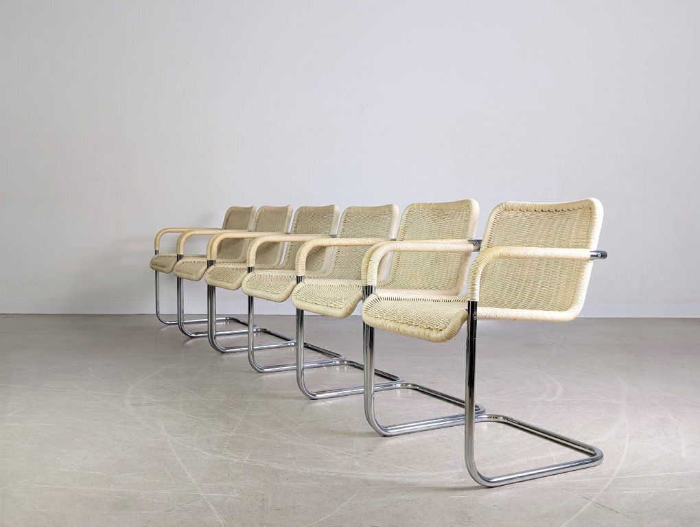 Furniture Set Of 6 Original Tecta D41 Cantilever Chairs Bauhaus Style Light Design photo