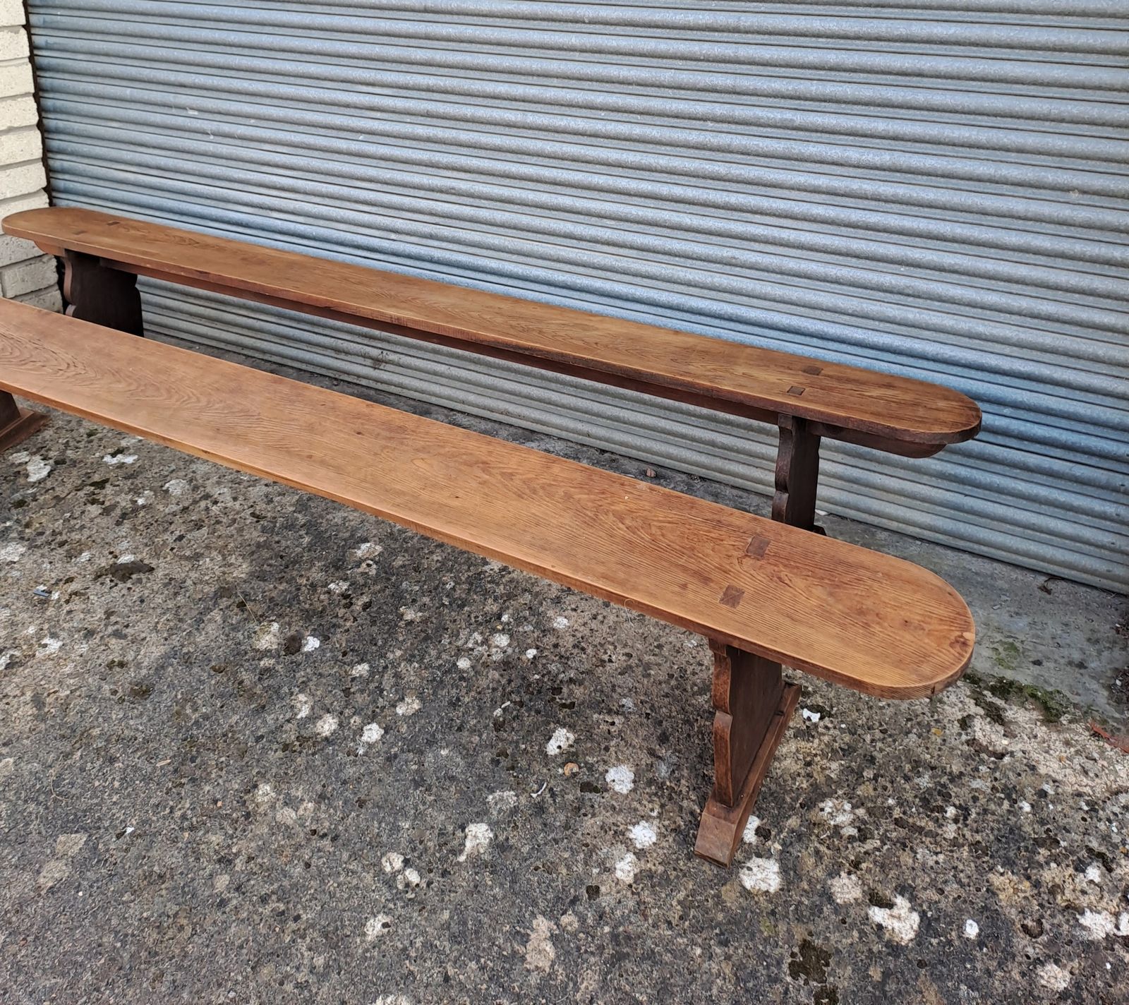 Exceptional Pair Of Extra Large Provincial Benches photo Furniture