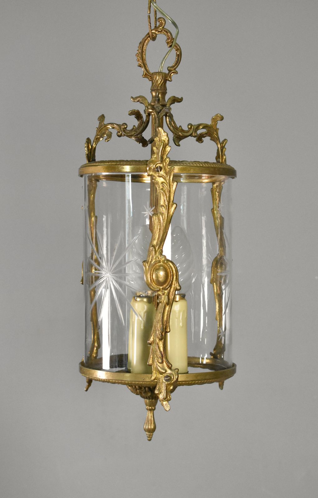 French Antique Cut Glass Hall Lantern Louis XVI Style