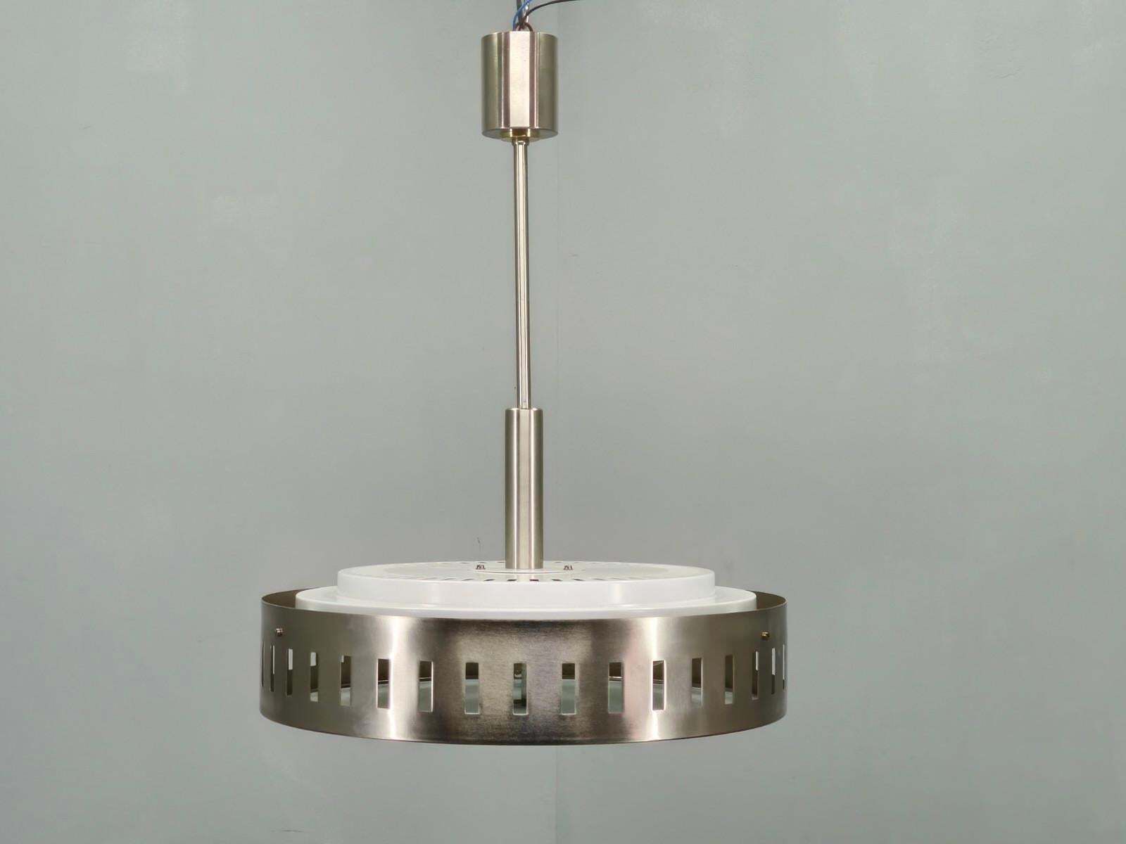 Space Age Ufo Chandelier, Metal And Glass, Czechoslovakia 1970s photo for sale