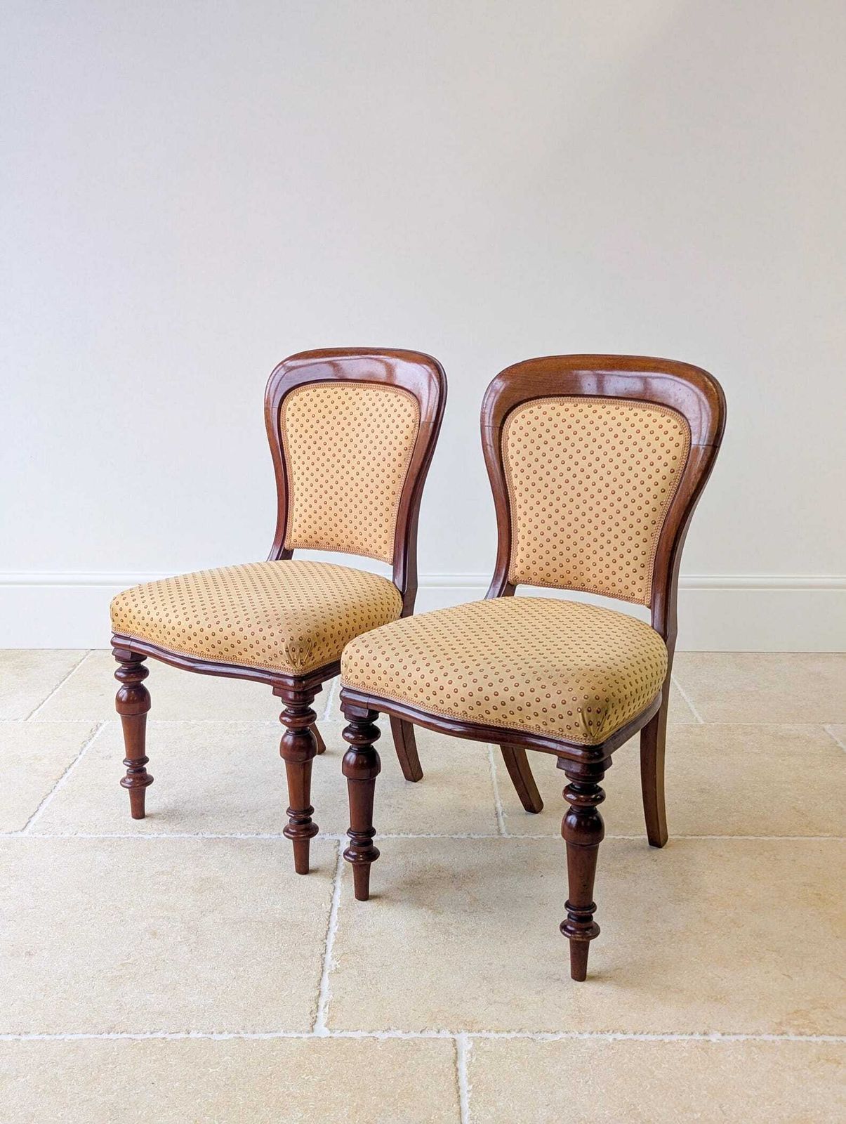 Pair Of Antique Victorian Walnut Side Chairs C.1860 photo vinterior