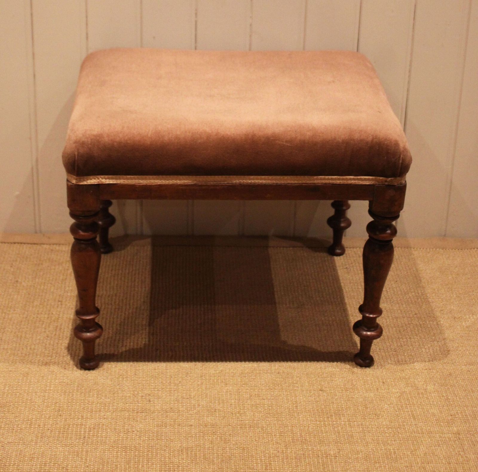 Mahogany Upholstered Stool, 1800s photo furniture