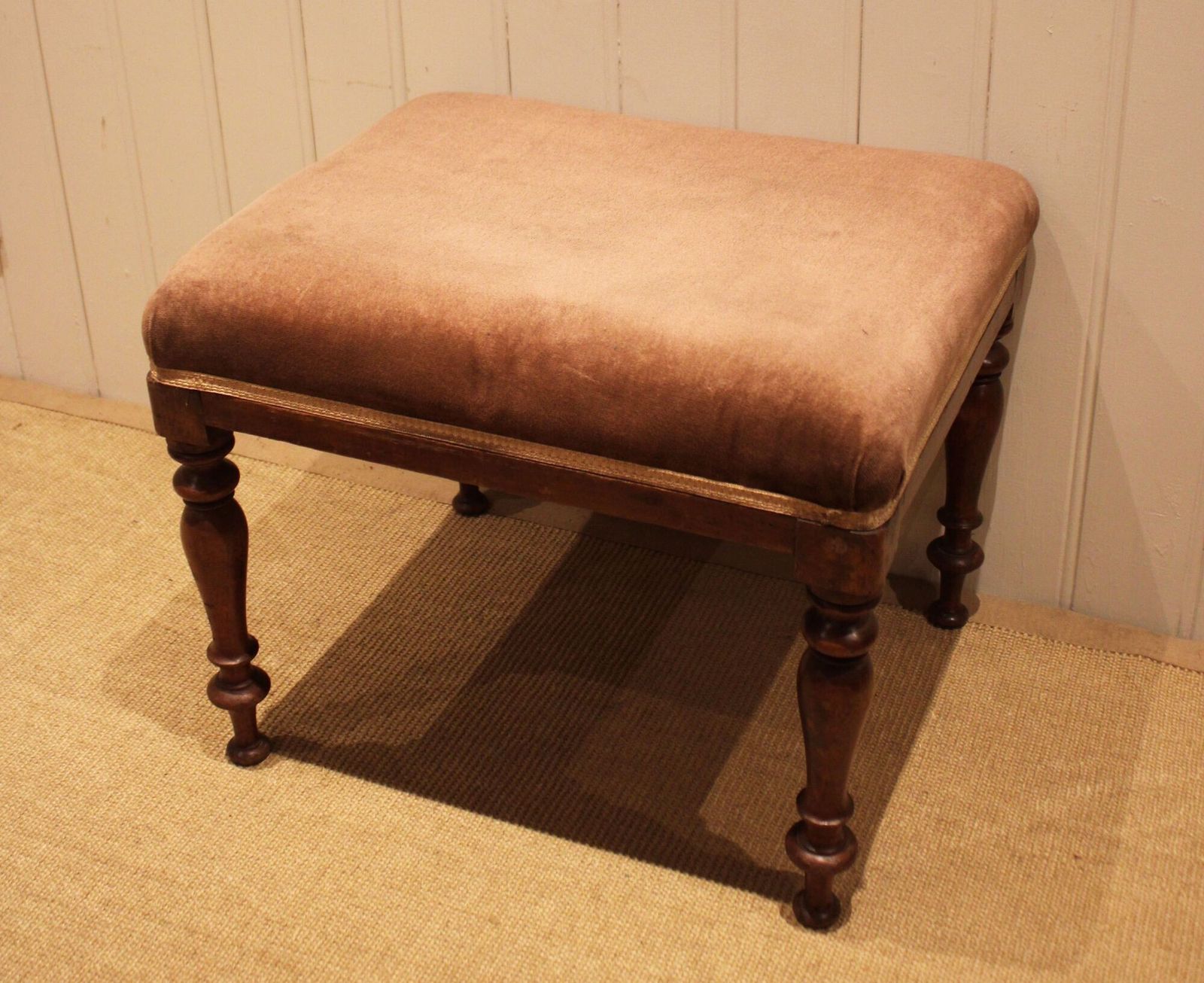 Mahogany Upholstered Stool, 1800s photo Furniture