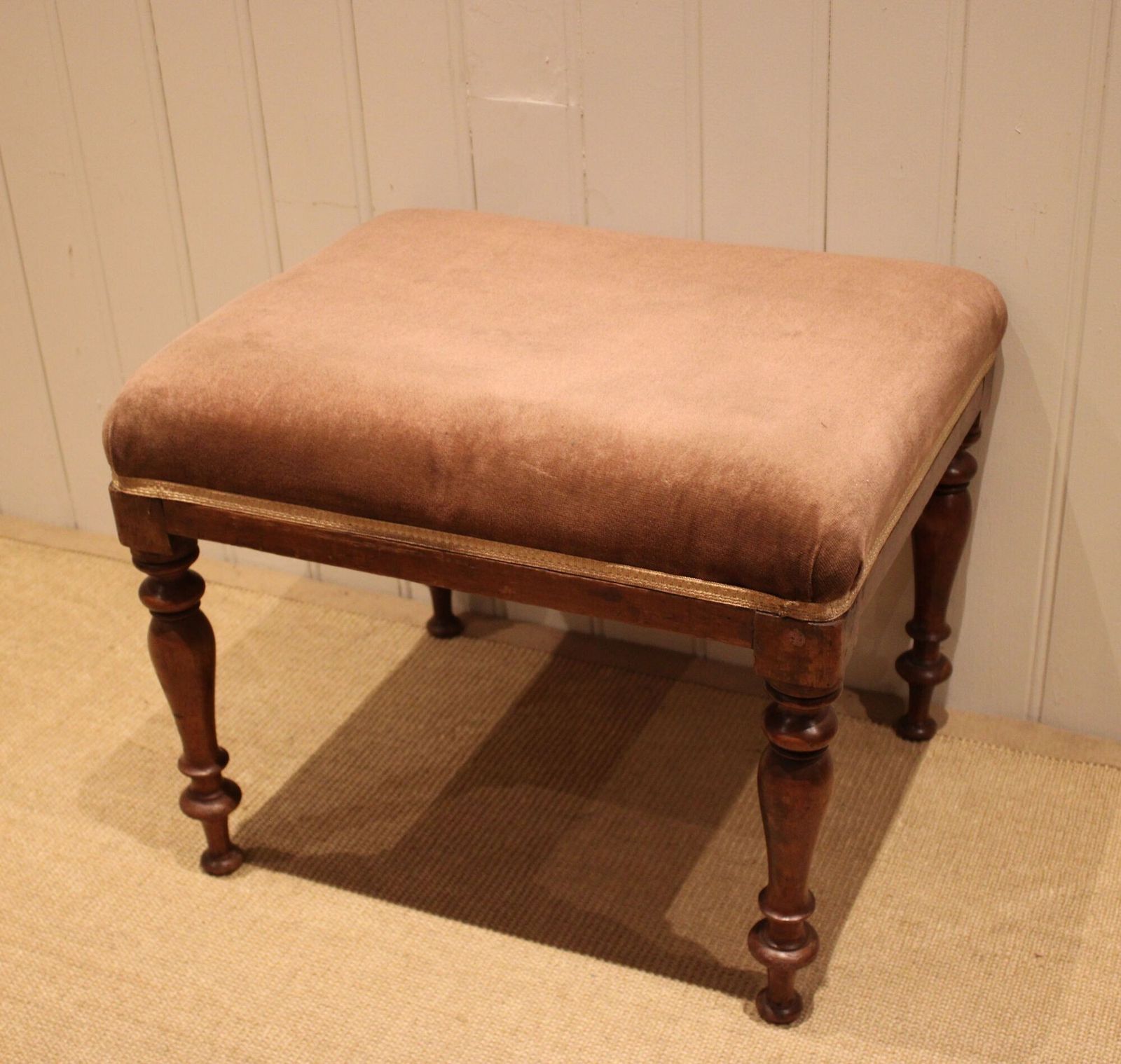 Mahogany Upholstered Stool, 1800s photo buy