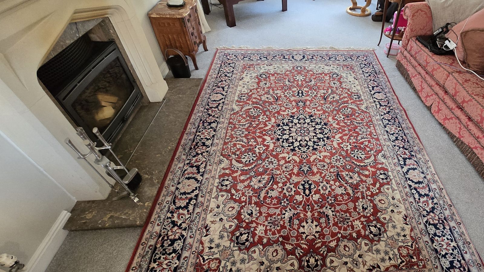 Textiles Large Woolen Carpet, 1920s, Vintage photo